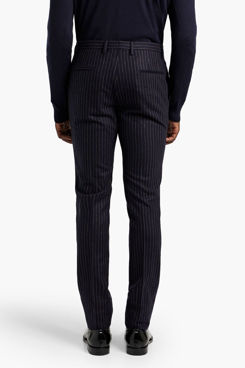 BOGLIOLI Double-breasted pinstriped wool-flannel suit