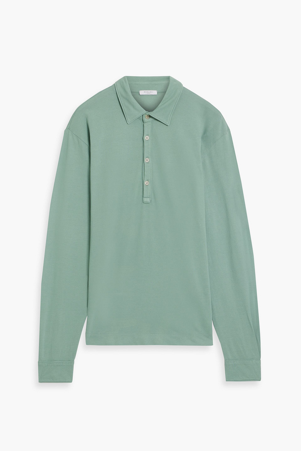 Cotton-blend piqué polo shirt