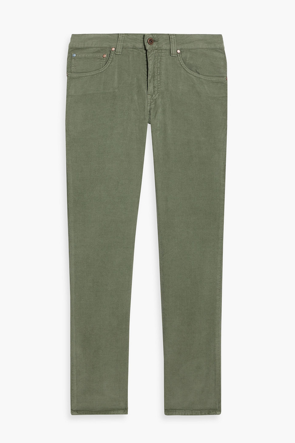 Slim-fit cotton-blend corduroy pants