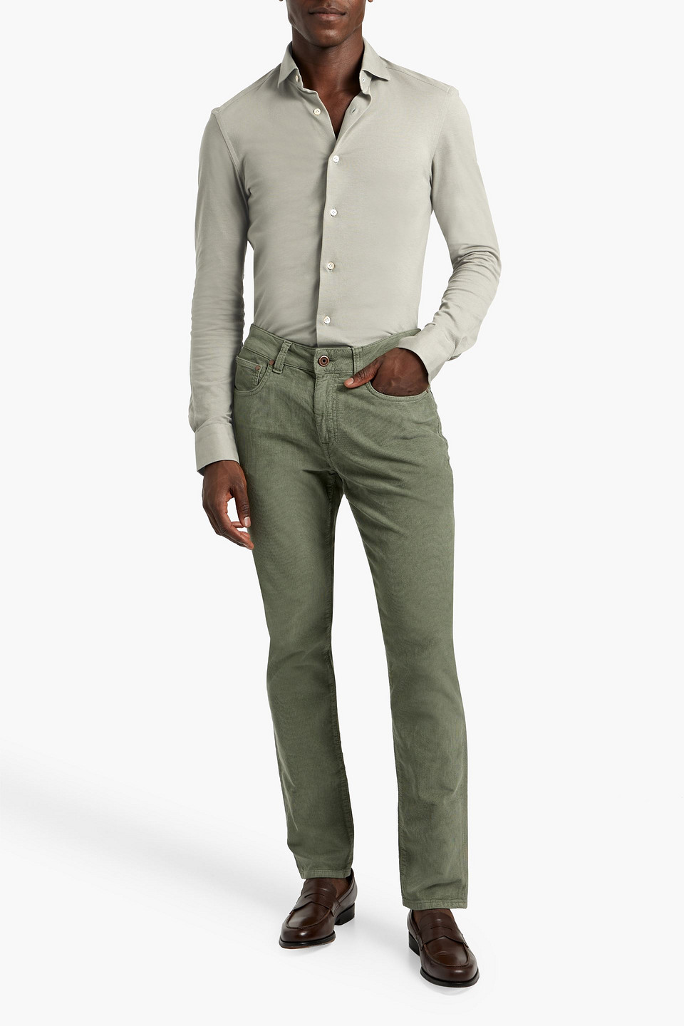 BOGLIOLI SLIM-FIT COTTON-BLEND CORDUROY PANTS