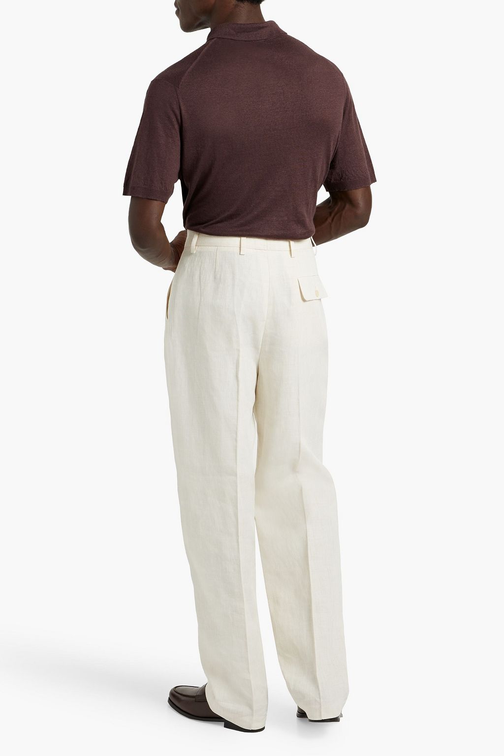 BOGLIOLI Linen, cashmere and silk-blend polo shirt