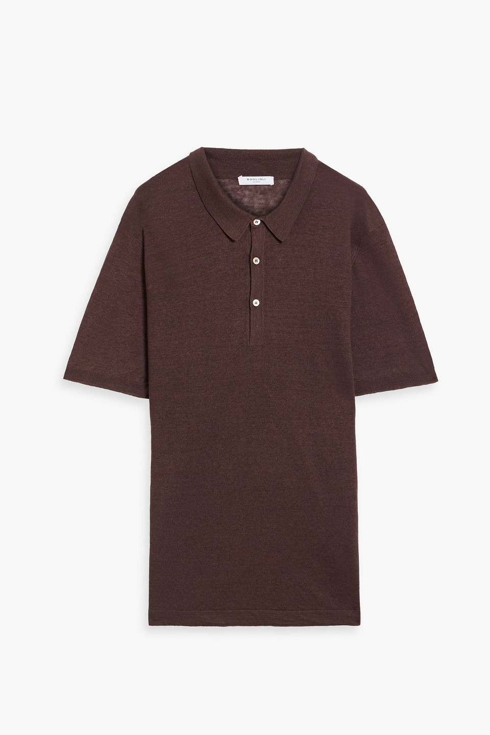Linen, cashmere and silk-blend polo shirt