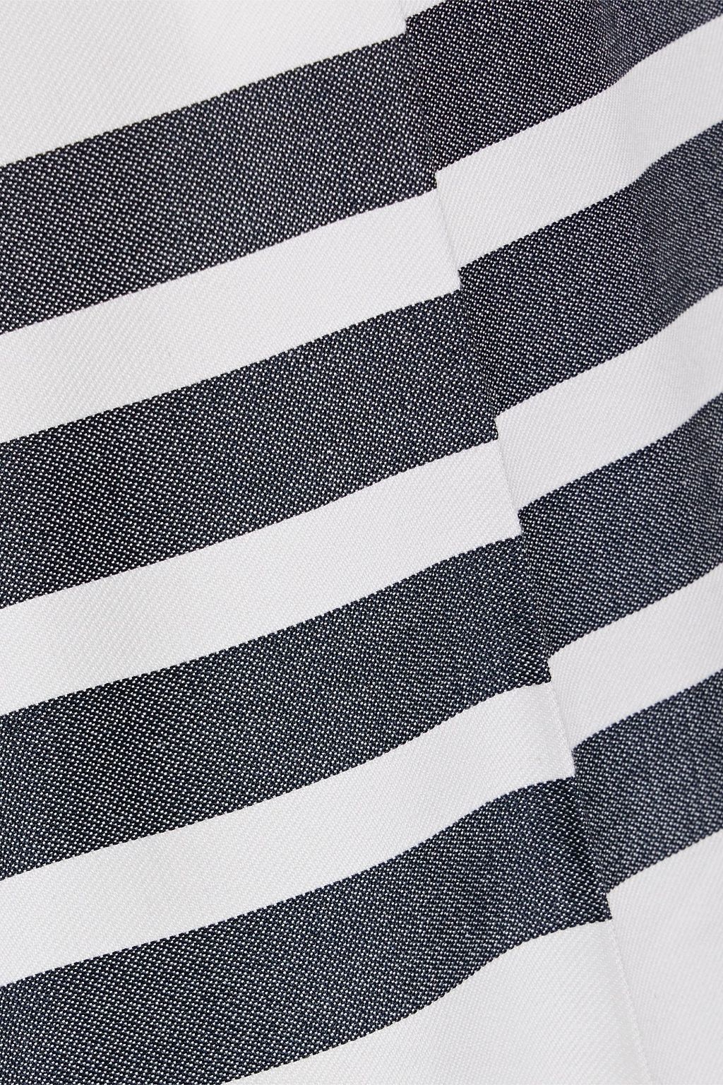 THOM BROWNE Striped cotton-twill straight-leg pants