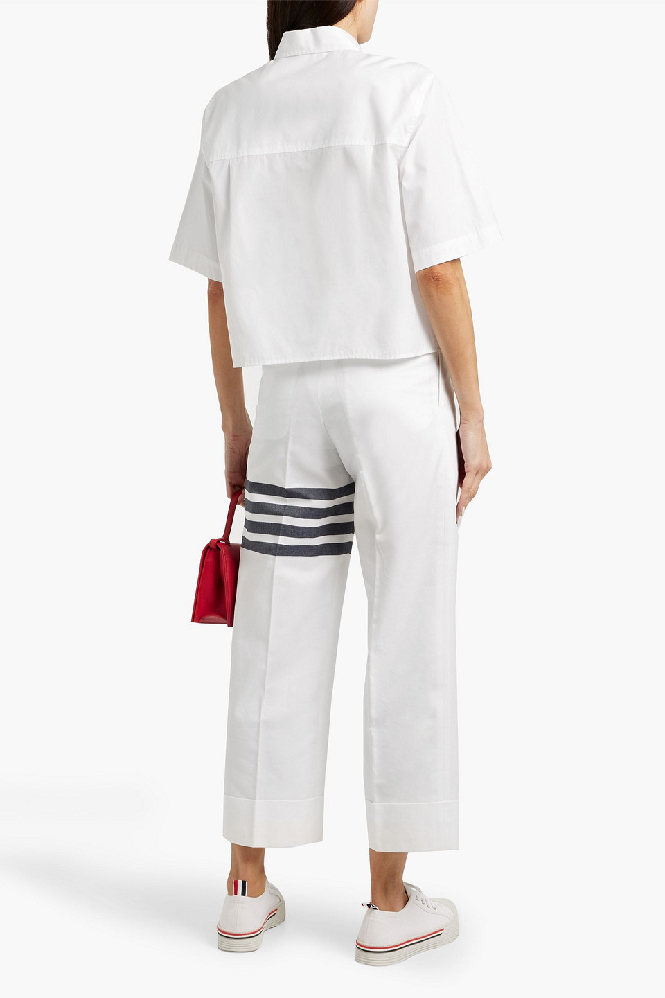 Thom Browne Striped Cotton-twill Straight-leg Pants