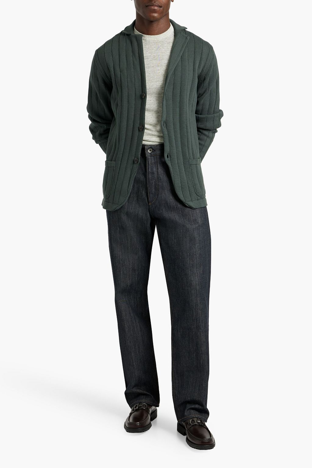 BOGLIOLI Ribbed cotton cardigan
