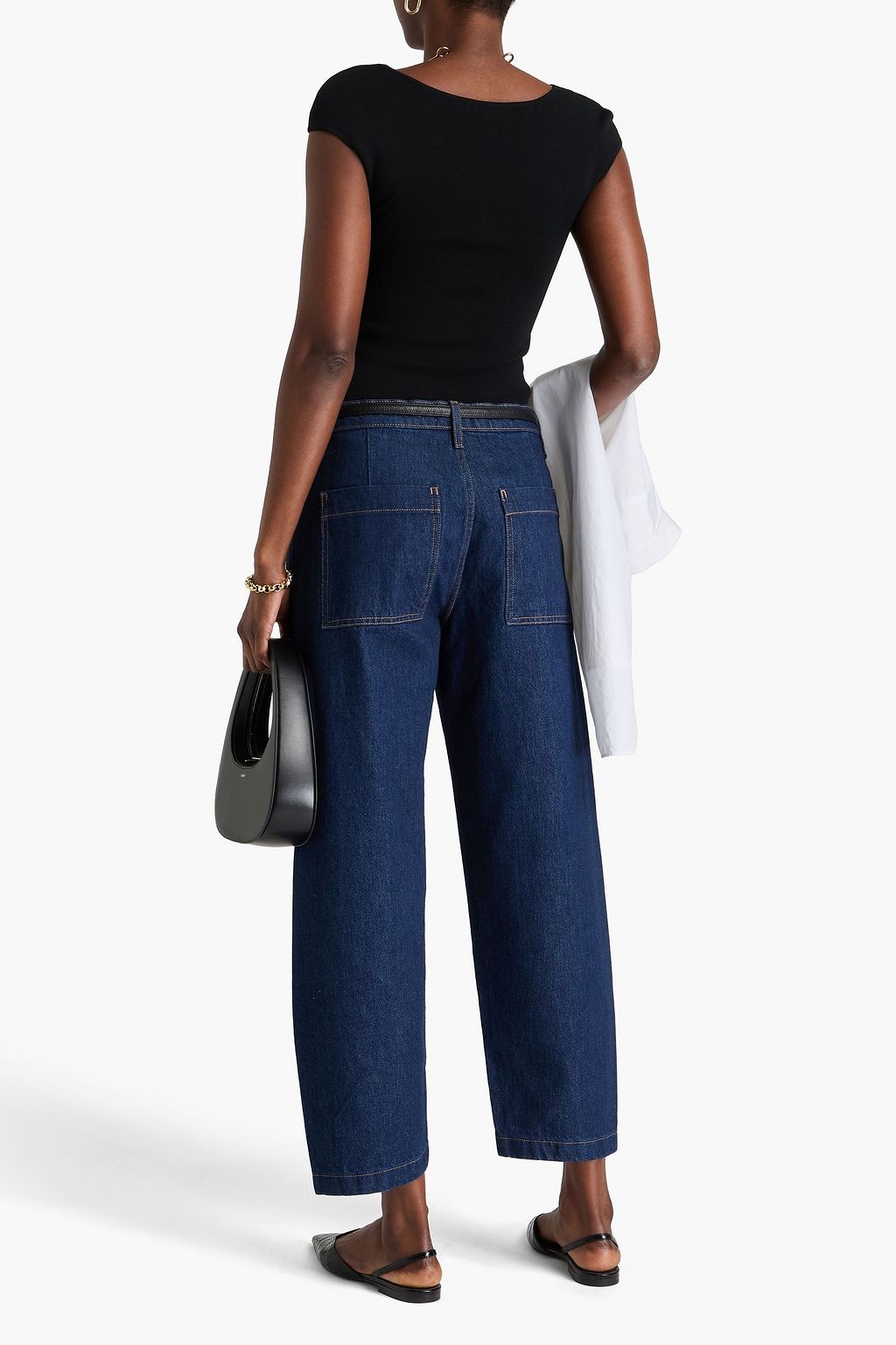FRAME Crop Balloon high-rise barrel-leg jeans