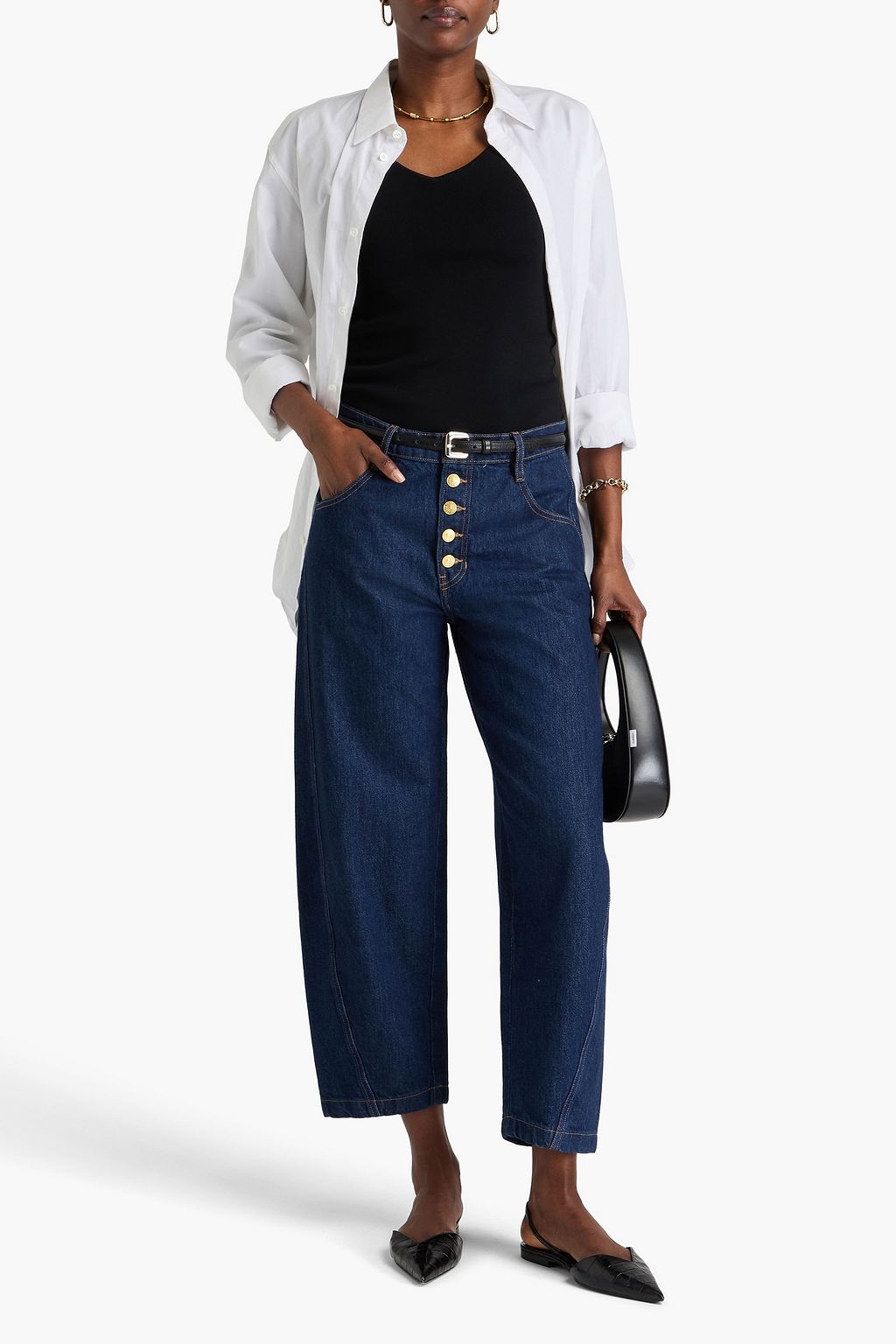 FRAME Crop Balloon high-rise barrel-leg jeans