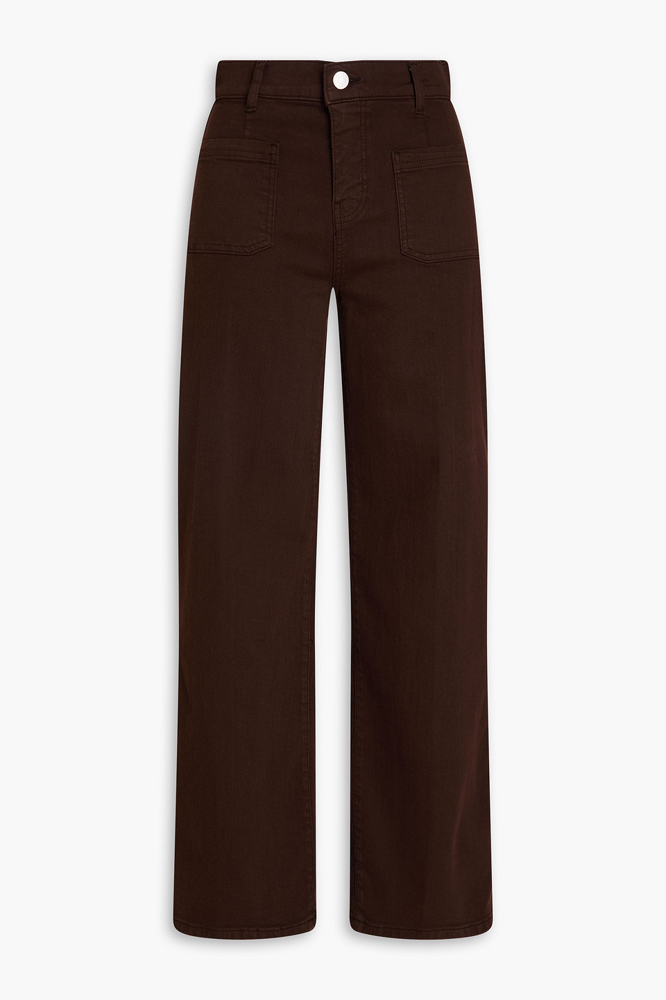 Frame Le Slim Palazzo Bardot Hoch Sitzende Jeans Mit Weitem Bein In Schokolade