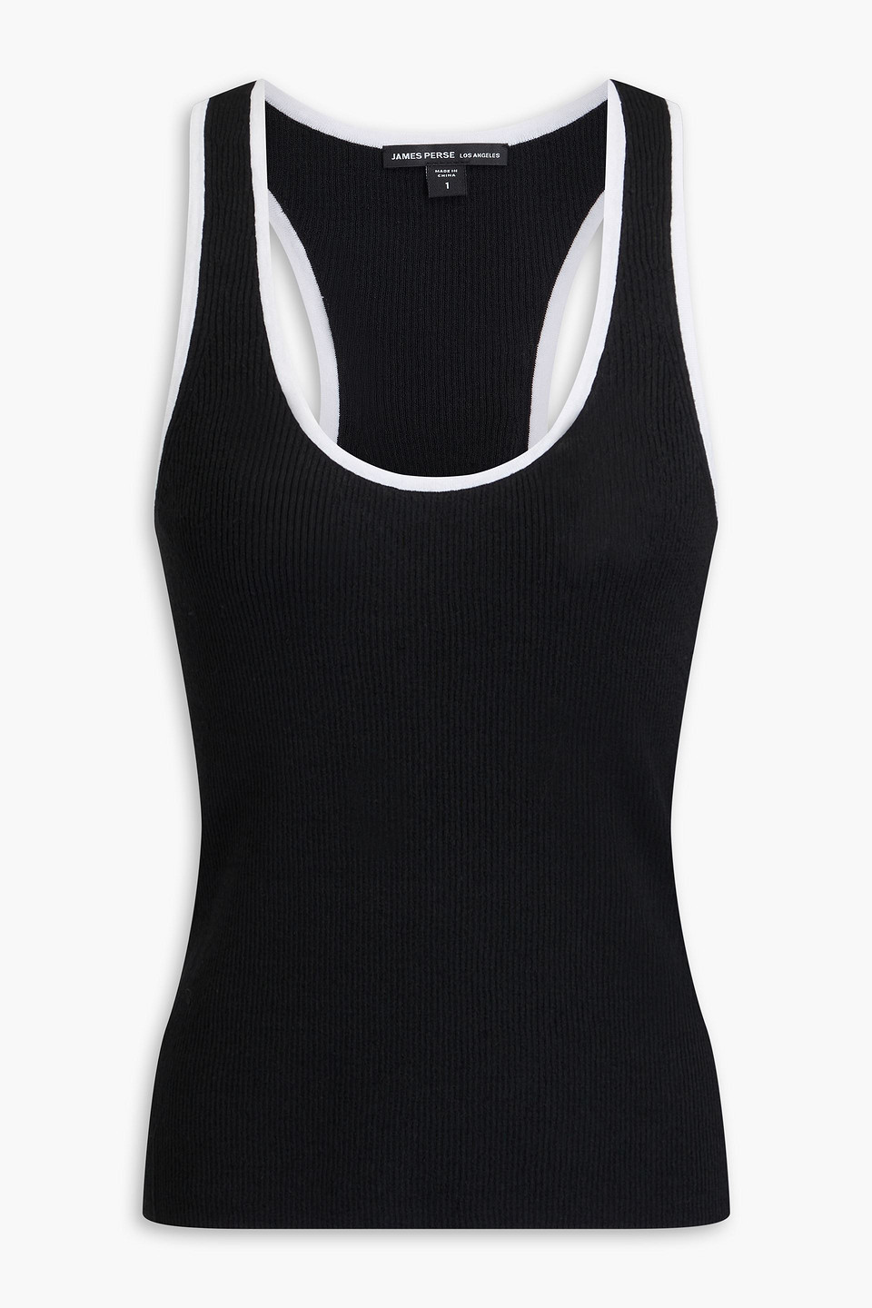 James Perse Geripptes Tanktop Aus Jersey Aus Einer Leinenmischung In Schwarz