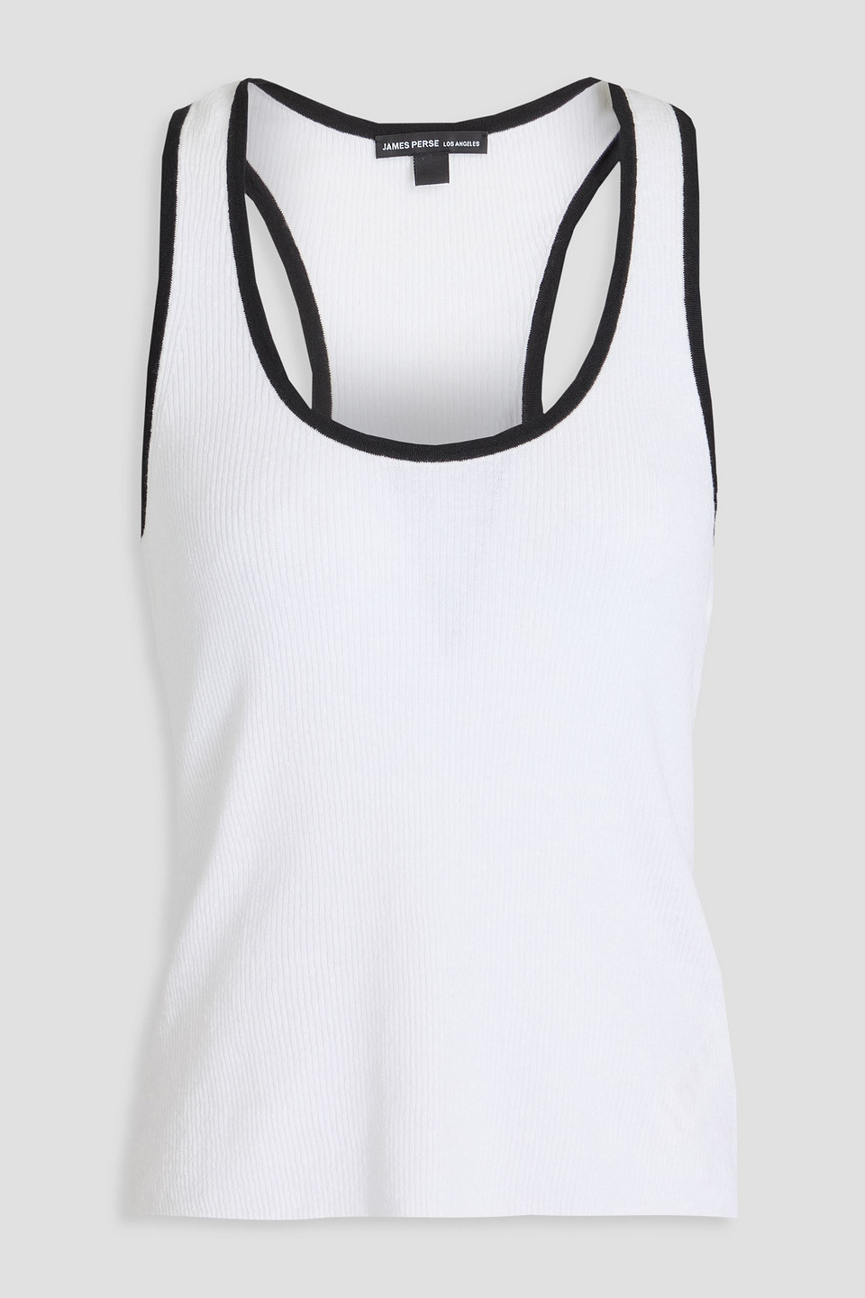 James Perse Geripptes Tanktop Aus Jersey Aus Einer Leinenmischung In Weiss
