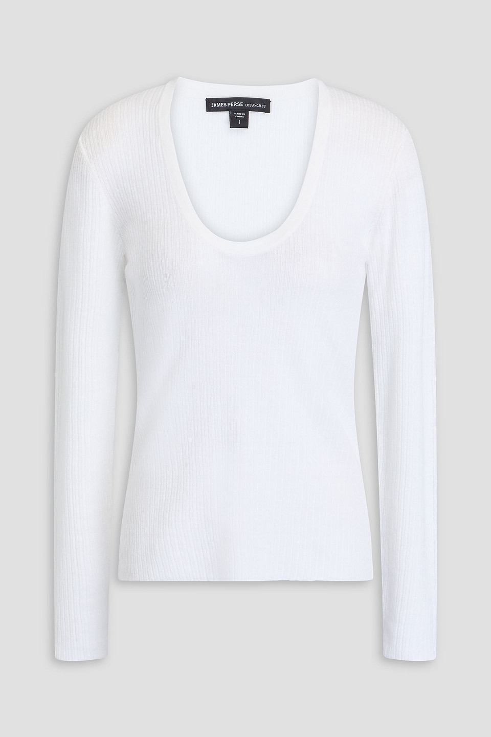 JAMES PERSE RIBBED LINEN-BLEND JERSEY TOP