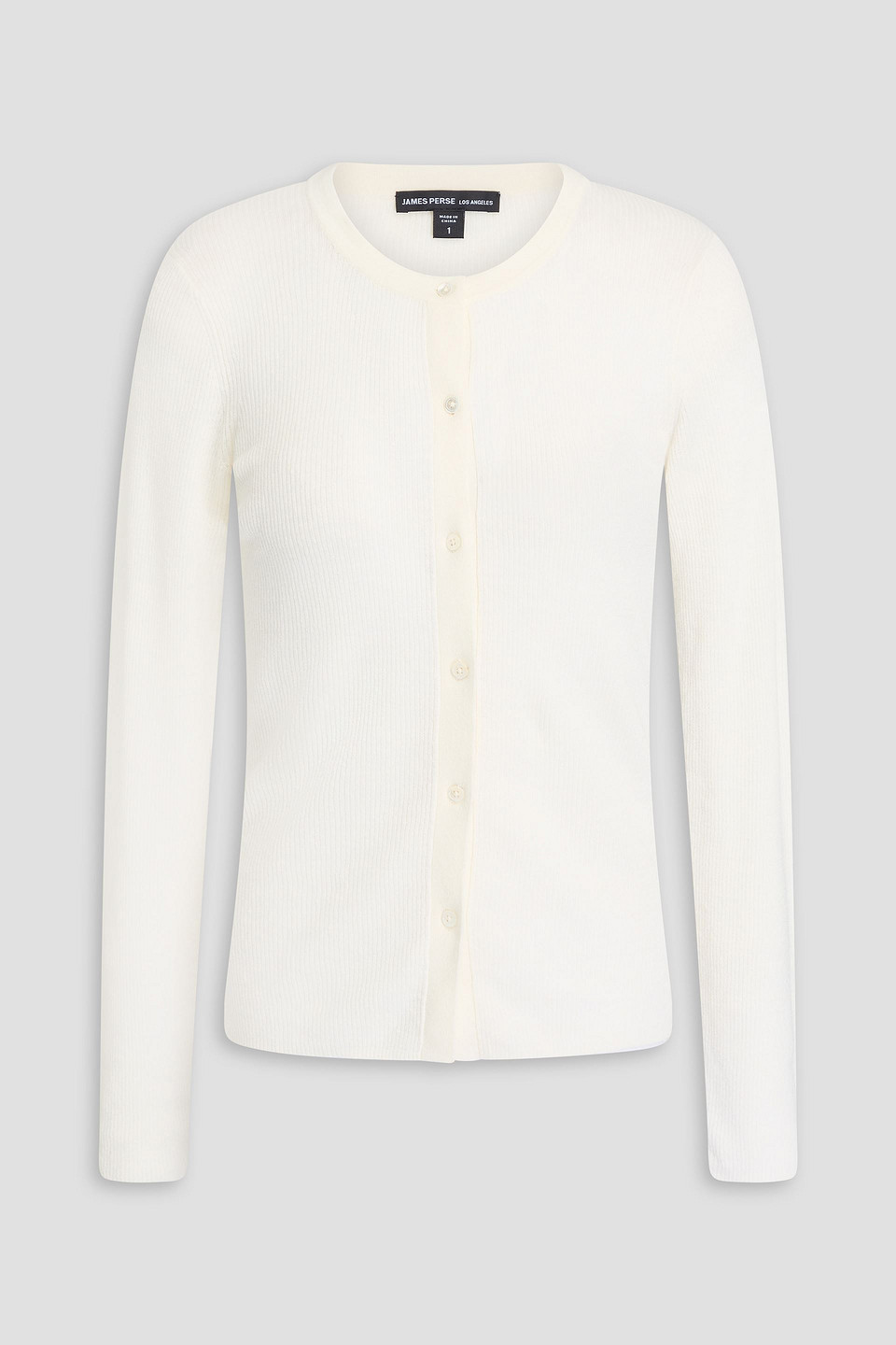 James Perse Gerippter Cardigan Aus Jersey Aus Einer Leinenmischung In Elfenbein