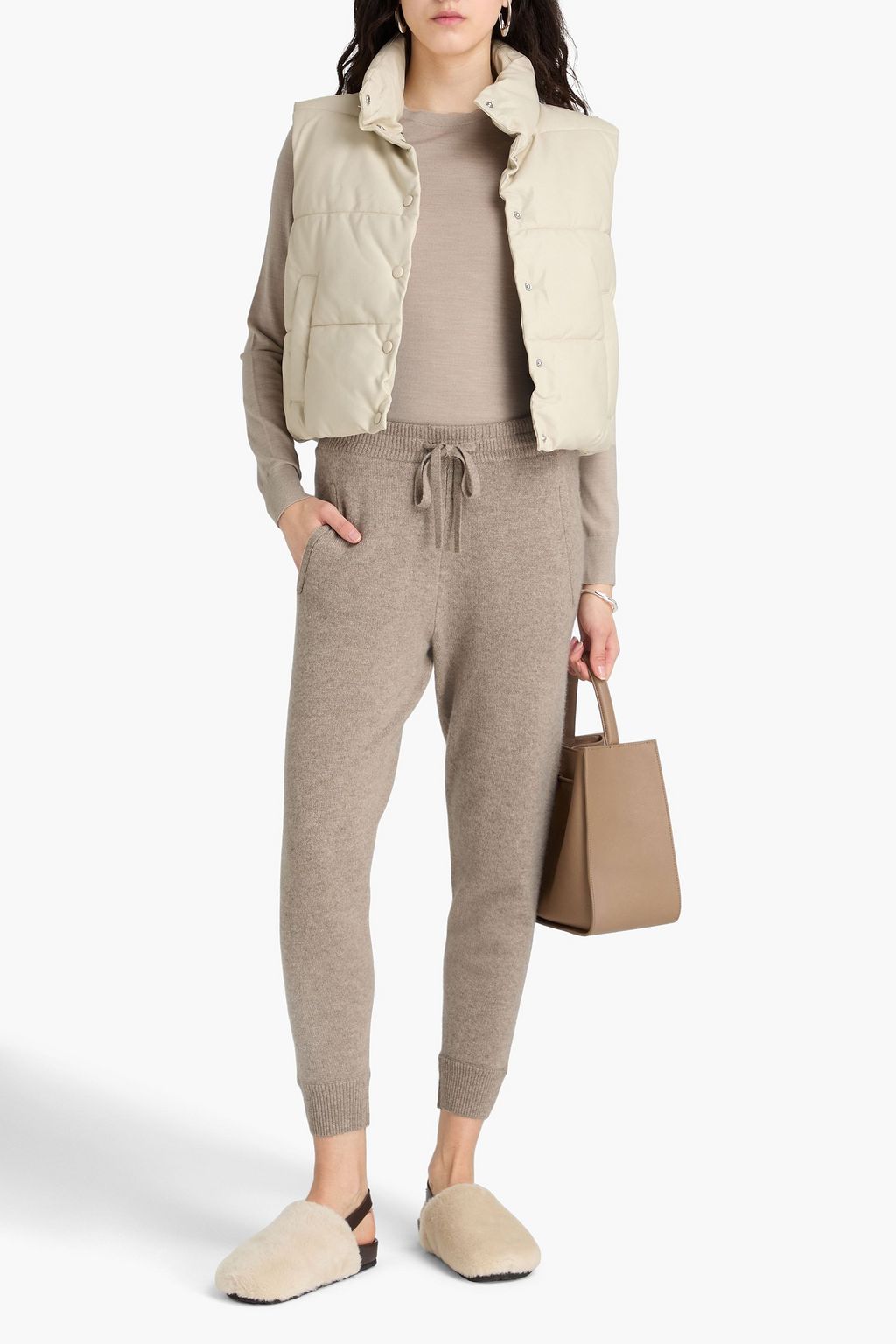 JAMES PERSE Cropped cashmere track pants