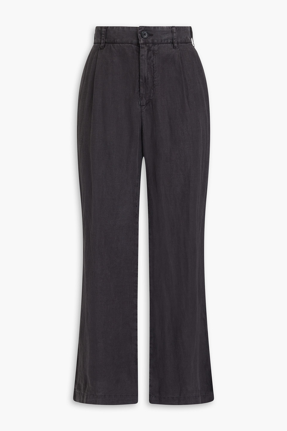 James Perse Linen Wide-leg Trousers In Dark Grey