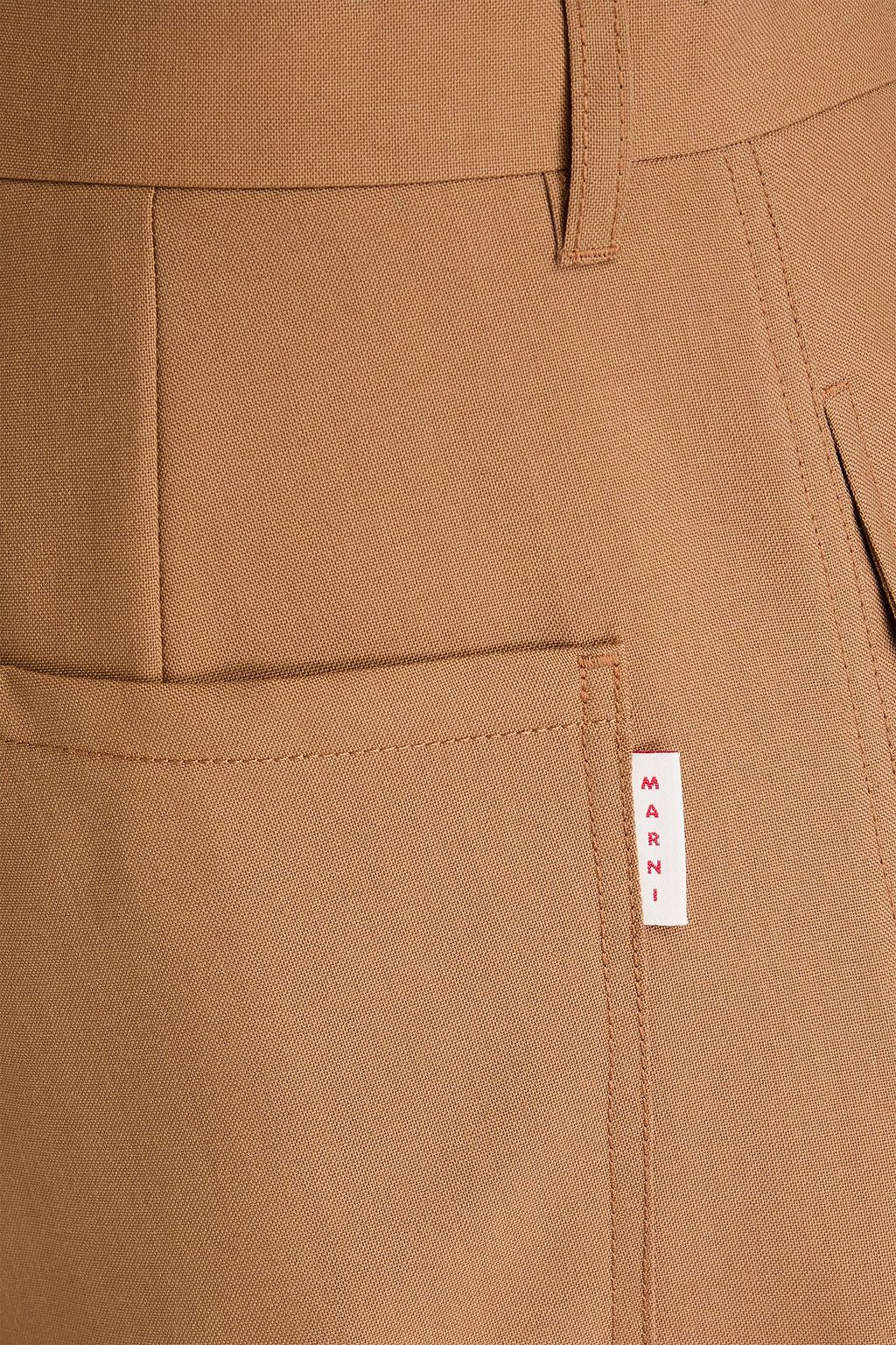 MARNI ウールクレープ クロップド テーパードパンツ