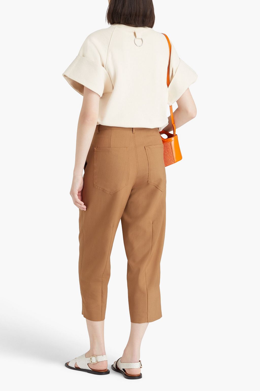 MARNI ウールクレープ クロップド テーパードパンツ