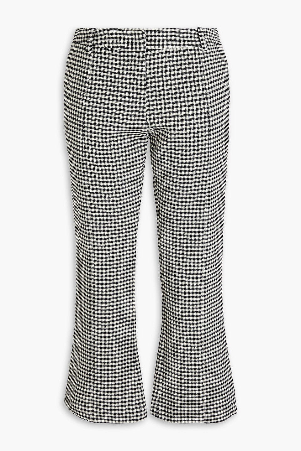 Marni Gingham Wool-blend Twill Kick-flare Pants In Black