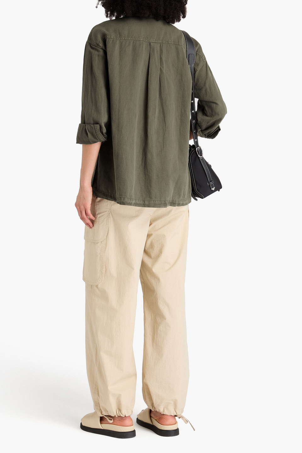 JAMES PERSE COTTON AND LINEN-BLEND TWILL SHIRT