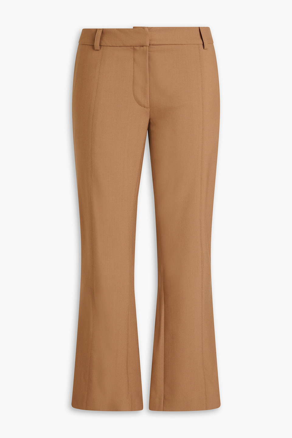Marni Wool-crepe Kick-flare Pants In Light Brown