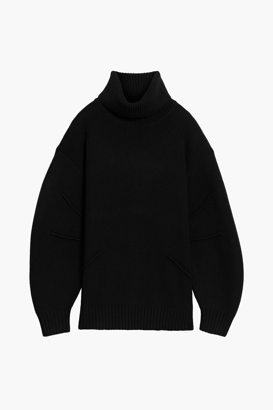 Helmut Lang Apex Oversized Ribbed Wool And Cashmere-blend Turtleneck Sweater In Black