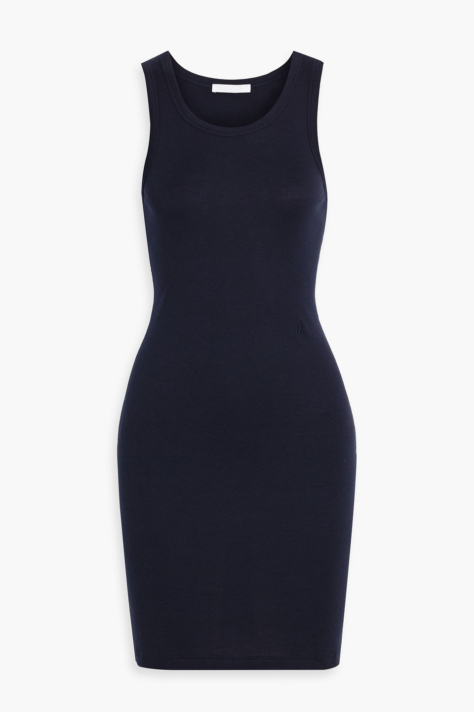 Helmut Lang Pima Cotton And Modal-blend Jersey Mini Dress In Navy