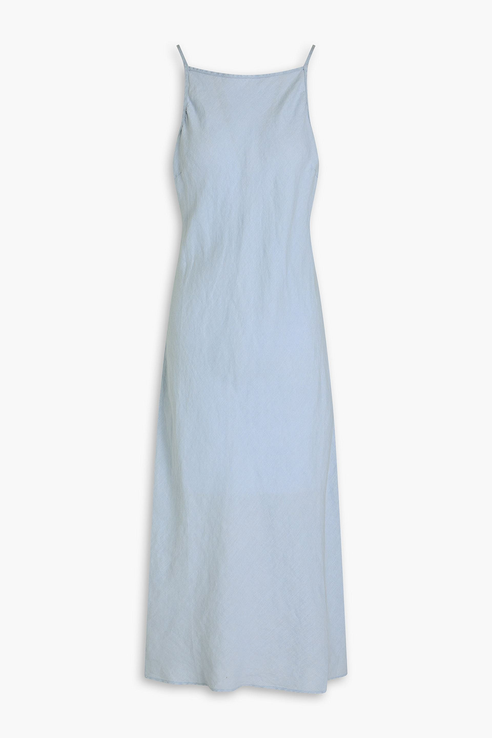 James Perse Linen Midi Dress In Light Blue