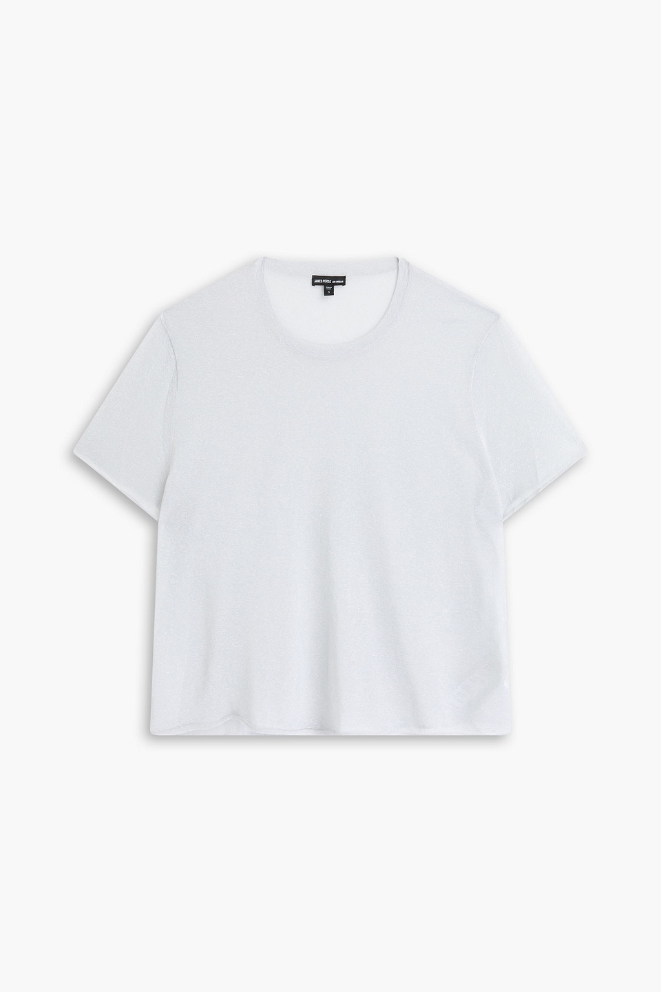 James Perse T-shirt Aus Strick In Metallic-optik In Hellgrau