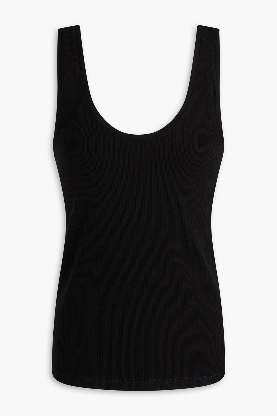 James Perse Ribbed Tencel™-blend Jersey Tank In Schwarz