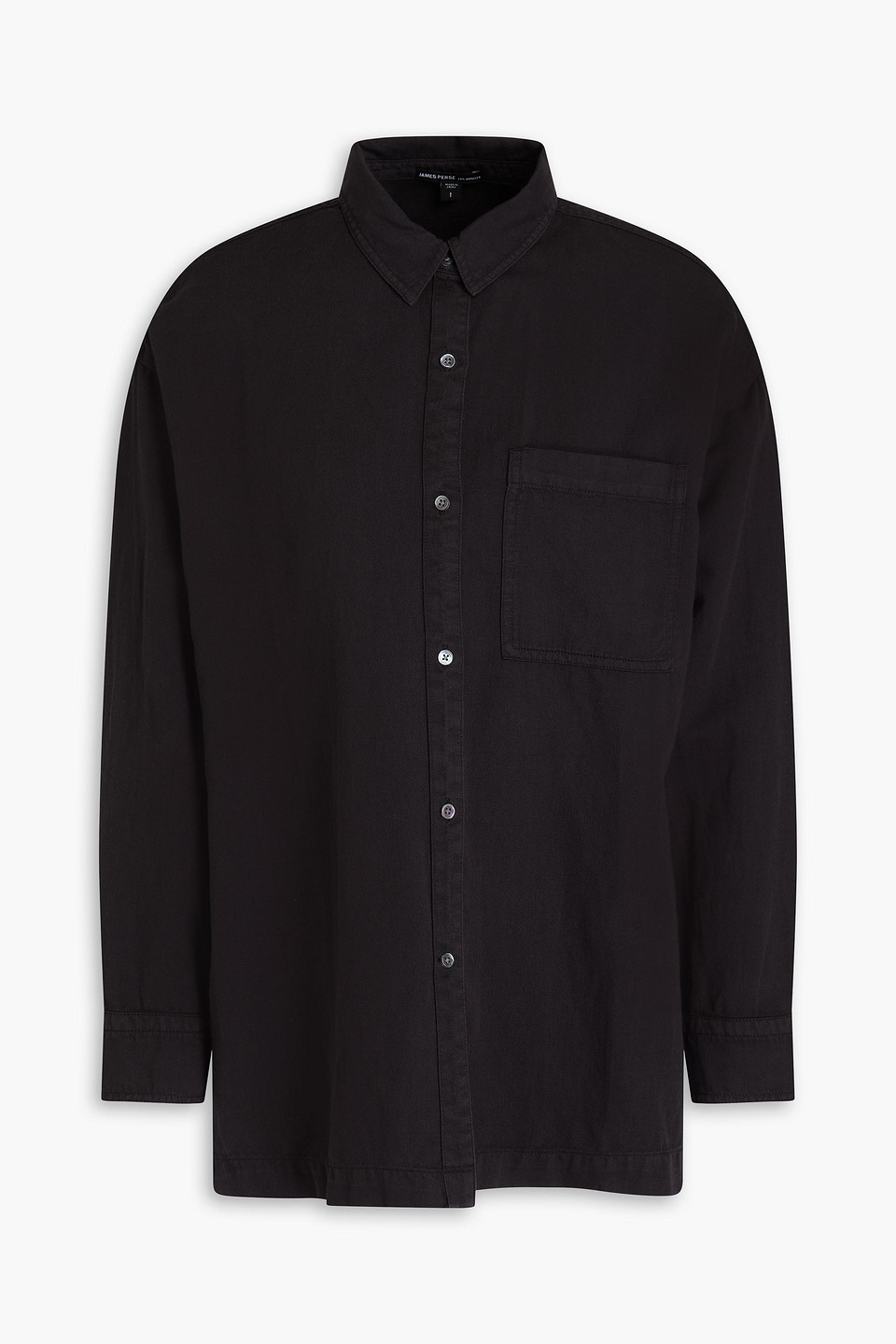 James Perse Cotton And Linen-blend Twill Shirt In Black