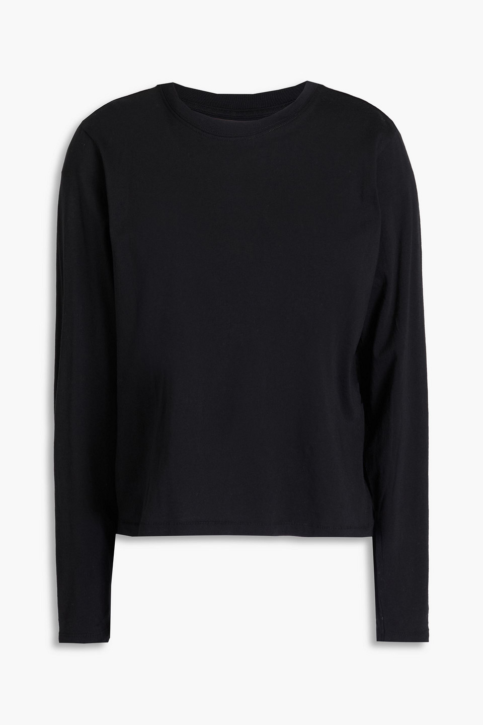 Frame Cotton-jersey Top In Black
