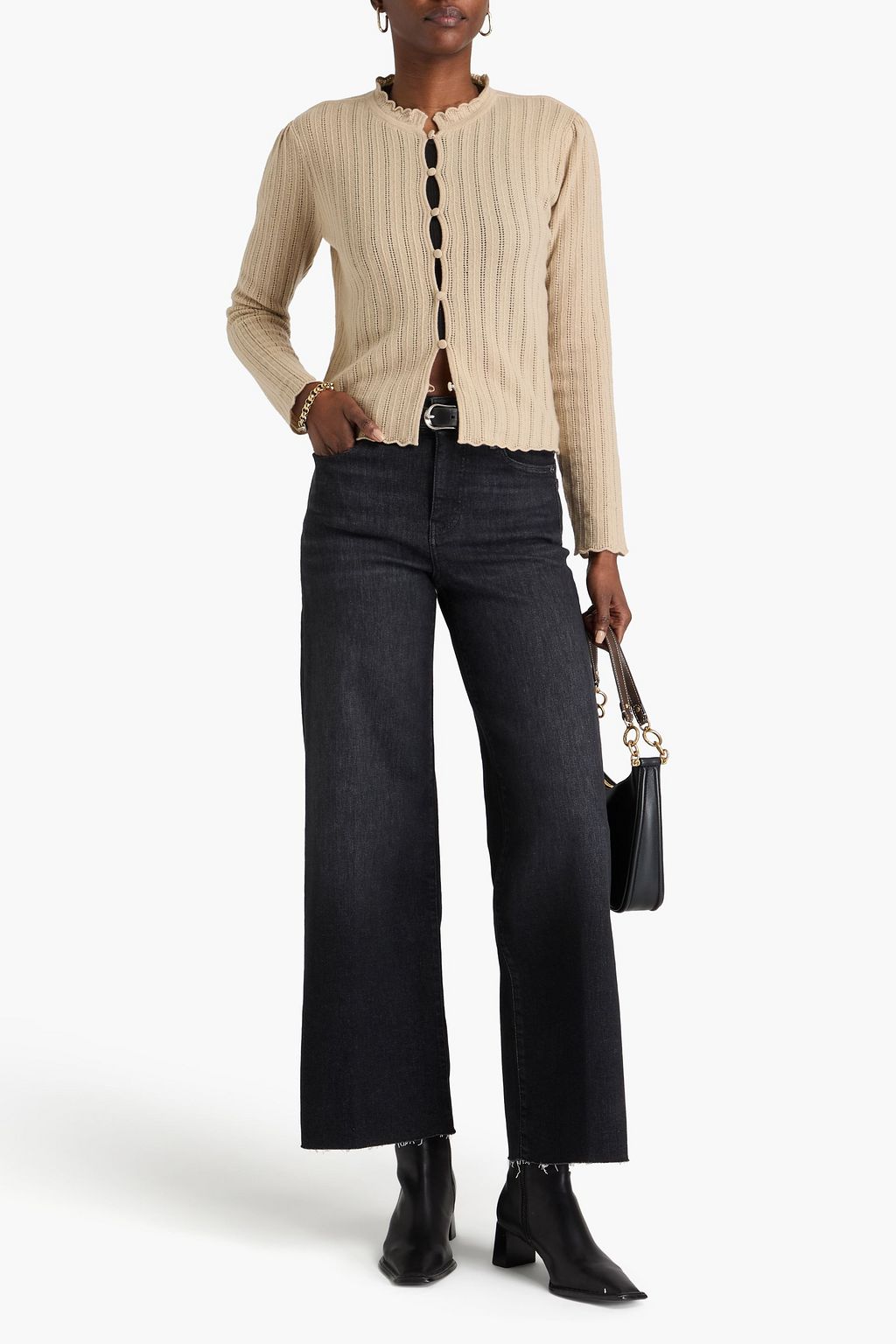 FRAME Le Slim Palazzo high-rise wide-leg jeans
