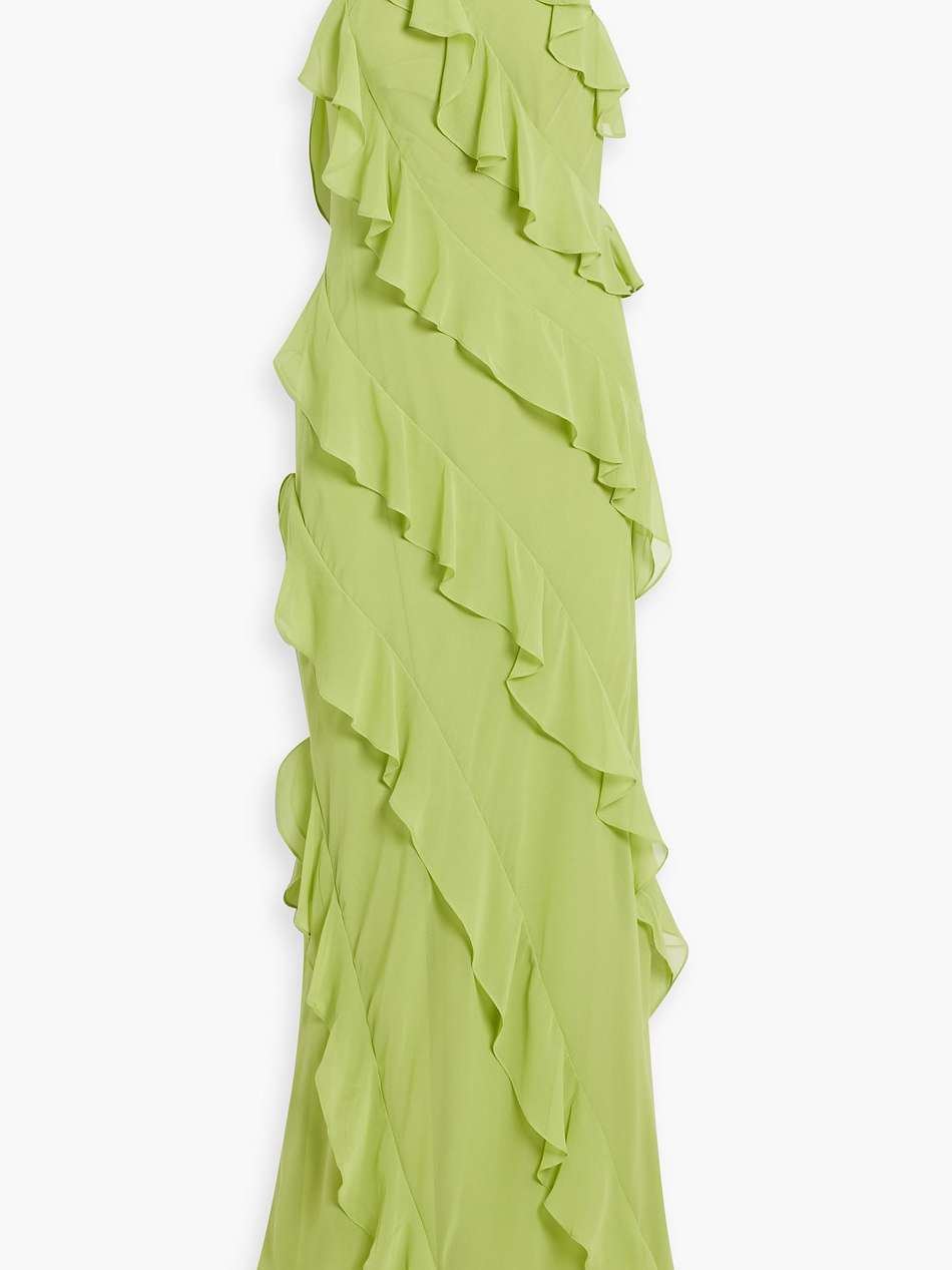 ruffled chiffon gown