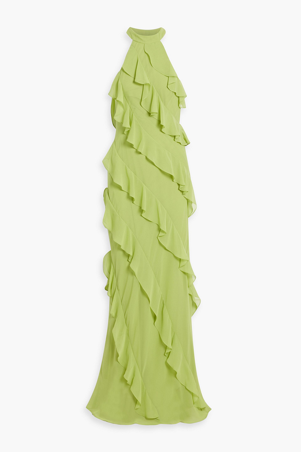 Ruffled chiffon gown