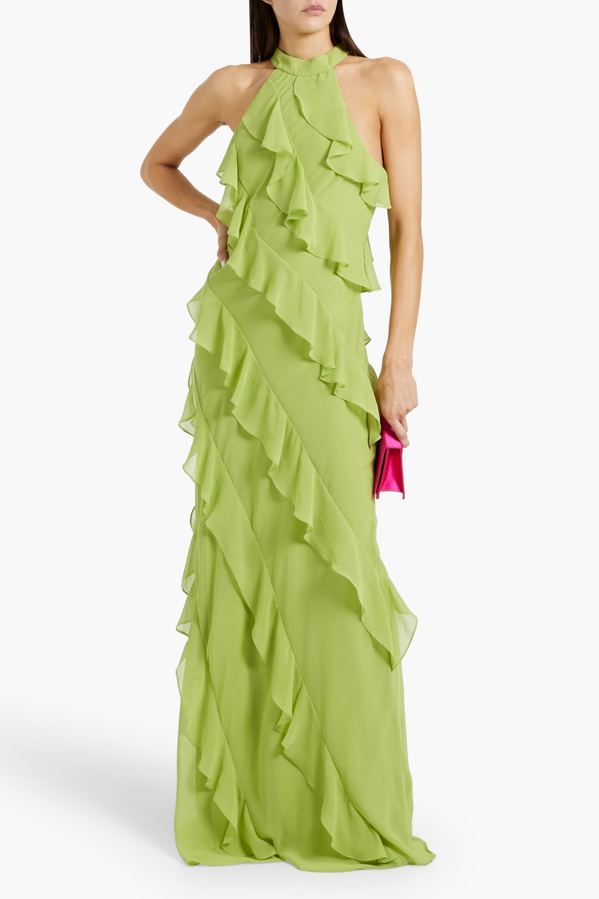 MIKAEL AGHAL Ruffled chiffon gown