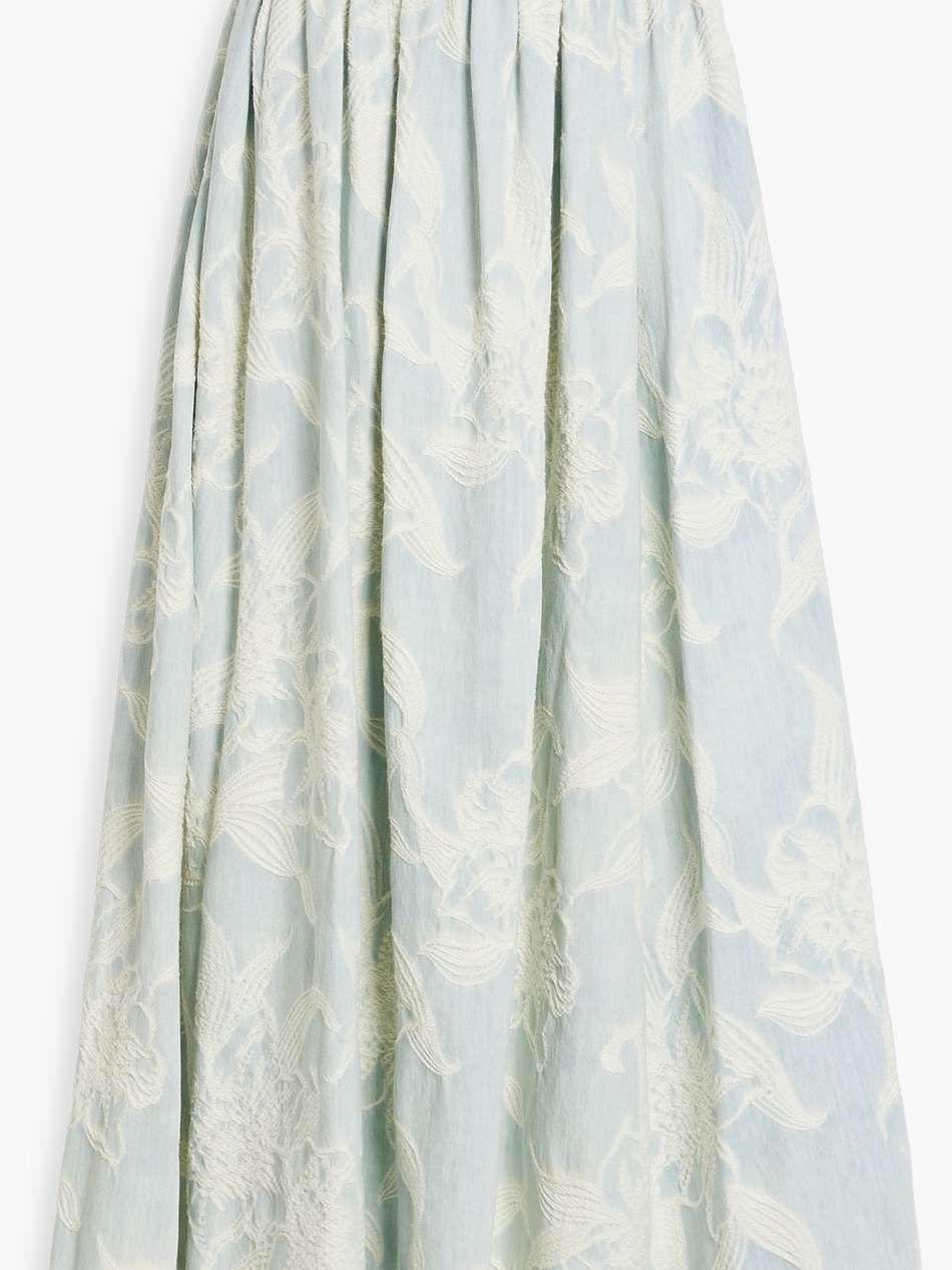 denim-jacquard maxi skirt