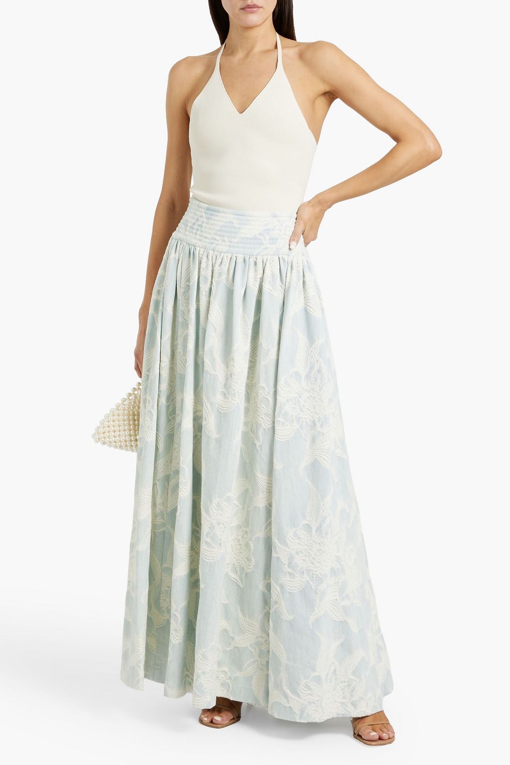 ZIMMERMANN Denim-jacquard maxi skirt