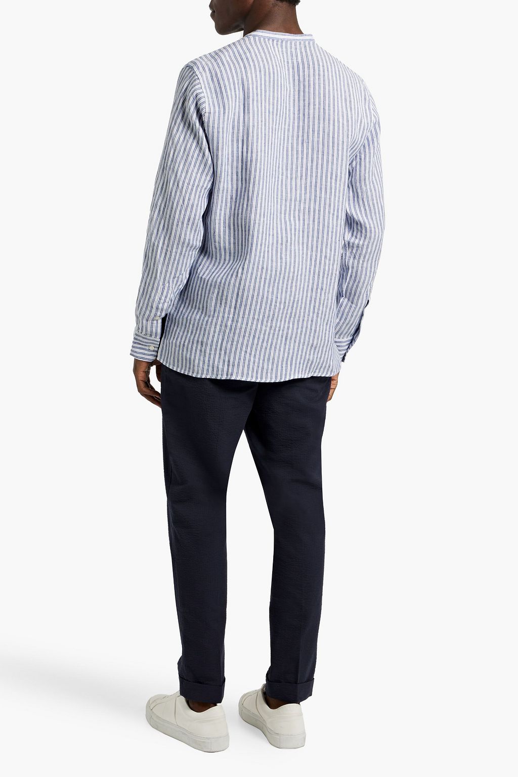 OFFICINE GÉNÉRALE Gaston striped linen and hemp-blend shirt