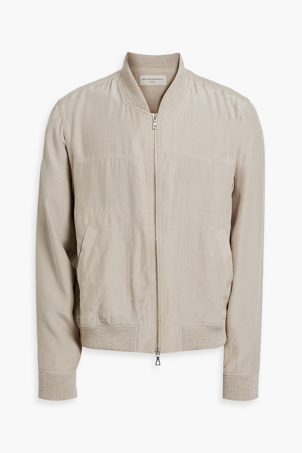 Officine Generale Stefano Lyocell Bomber Jacket In Sand