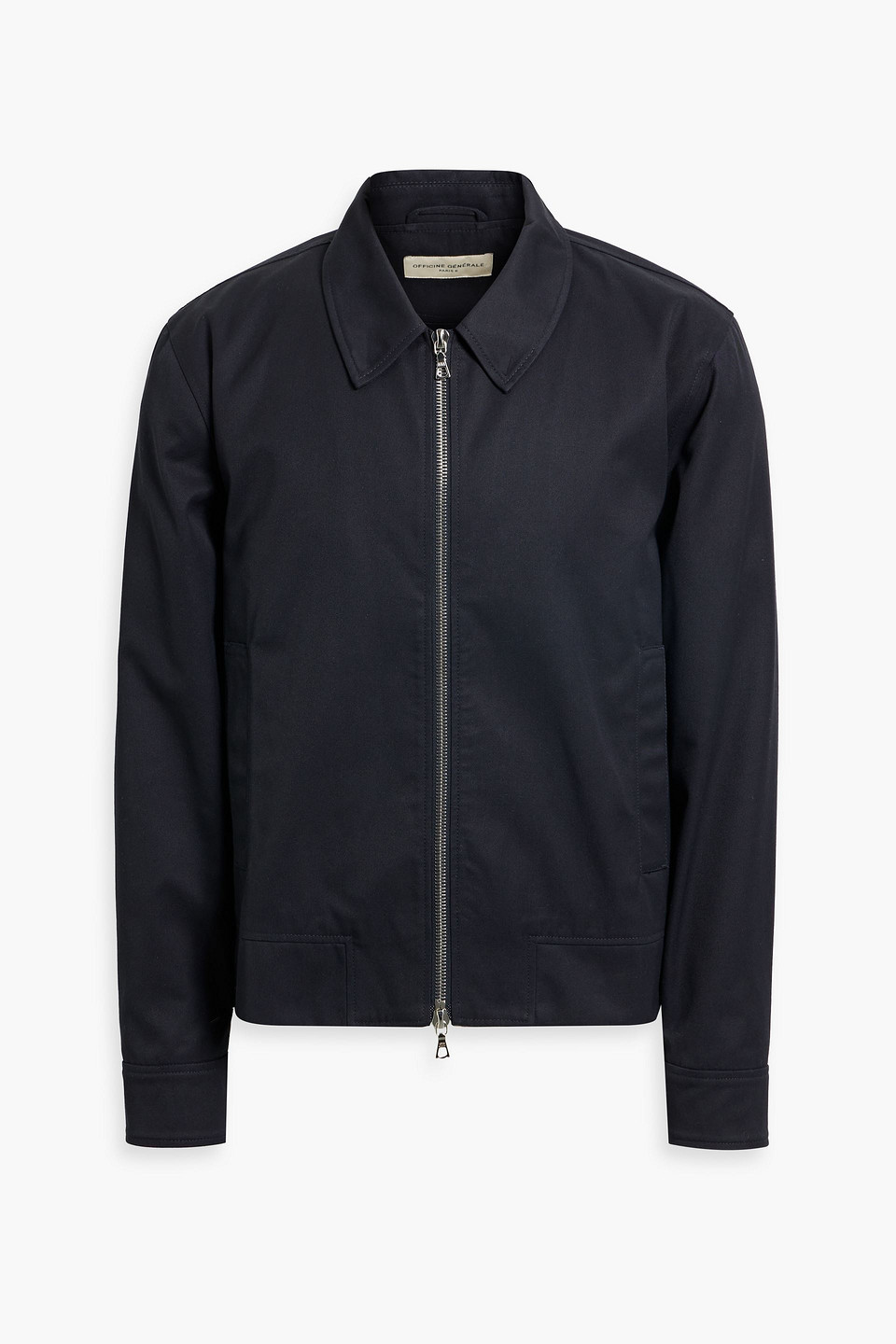 Officine Generale Marlin Twill Bomber Jacket In Midnight Blue