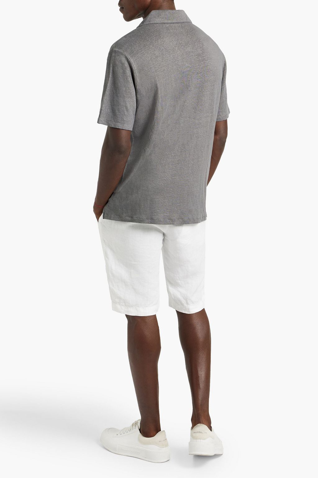 OFFICINE GÉNÉRALE Linen-blend jersey polo shirt