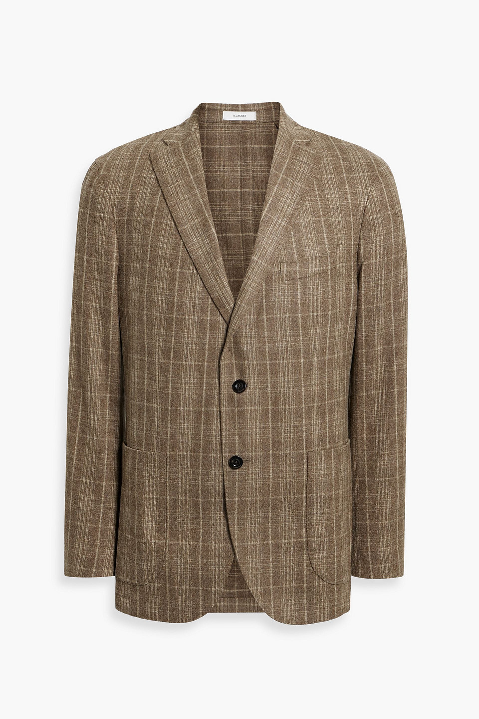 Checked wool-flannel blazer