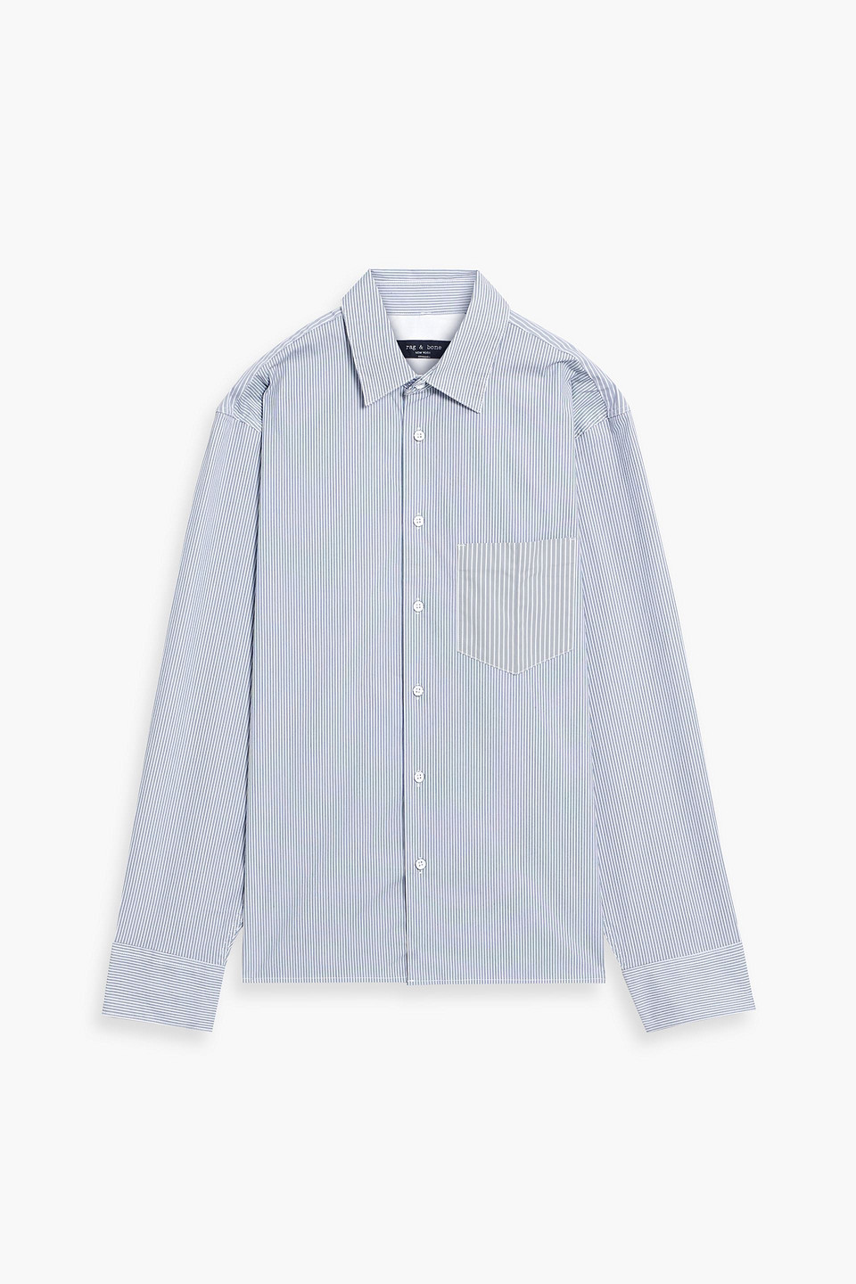 Rag & Bone Dalton Striped Cotton-blend Poplin Shirt In Blue