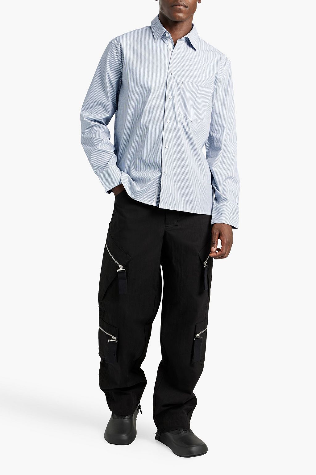 RAG & BONE Dalton striped cotton-blend poplin shirt