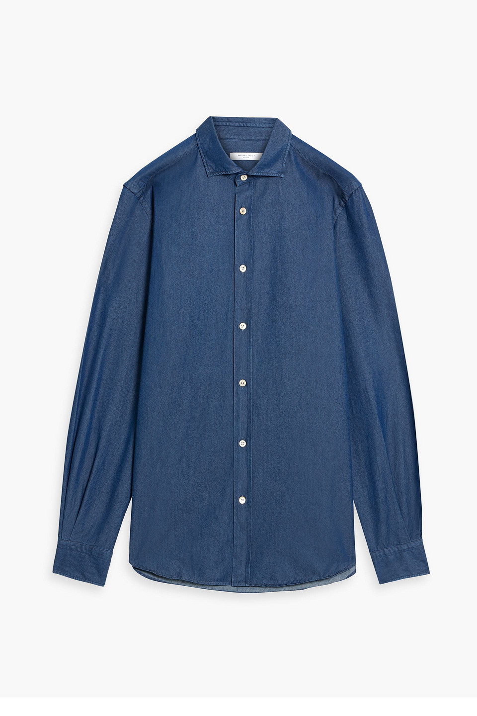 Boglioli Cotton-chambray Shirt In Mid Denim