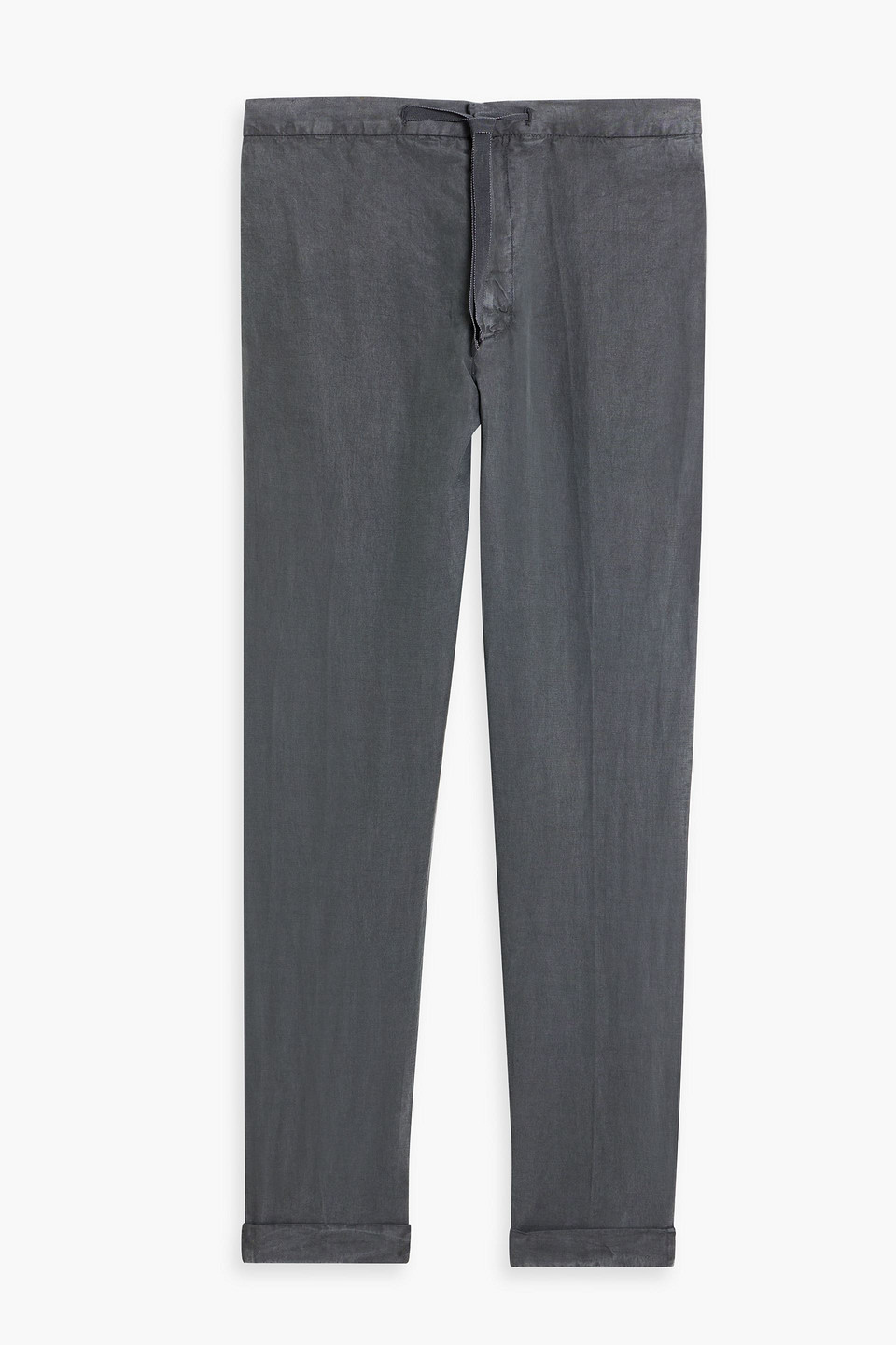 Officine Generale Joseph Tapered Lyocell, Linen And Cotton-blend Twill Drawstring Pants In Anthracite