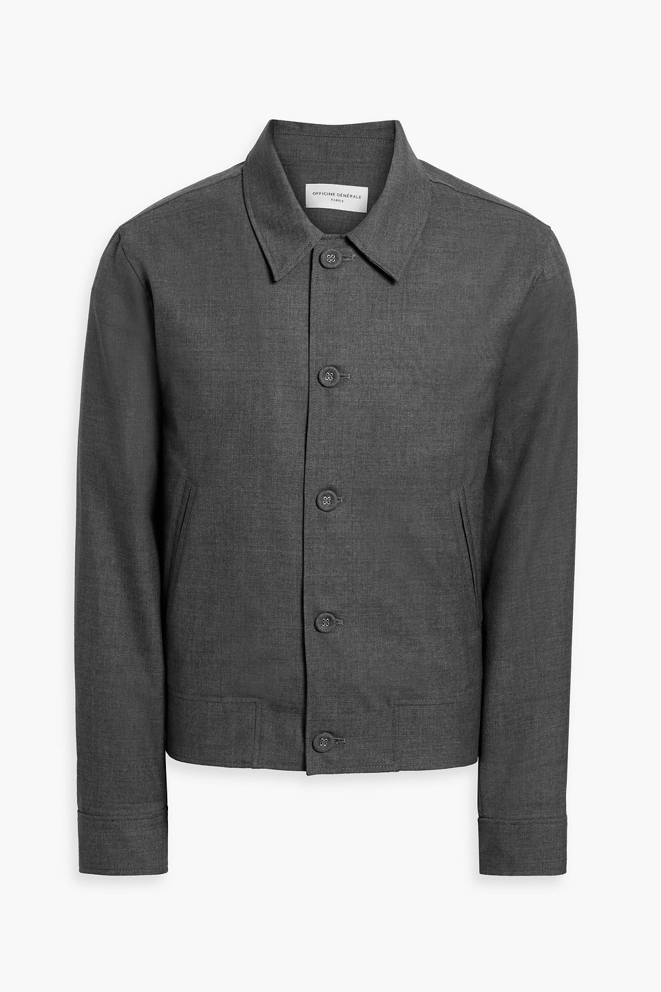 Officine Generale Matty Wool-blend Bomber Jacket In Gray