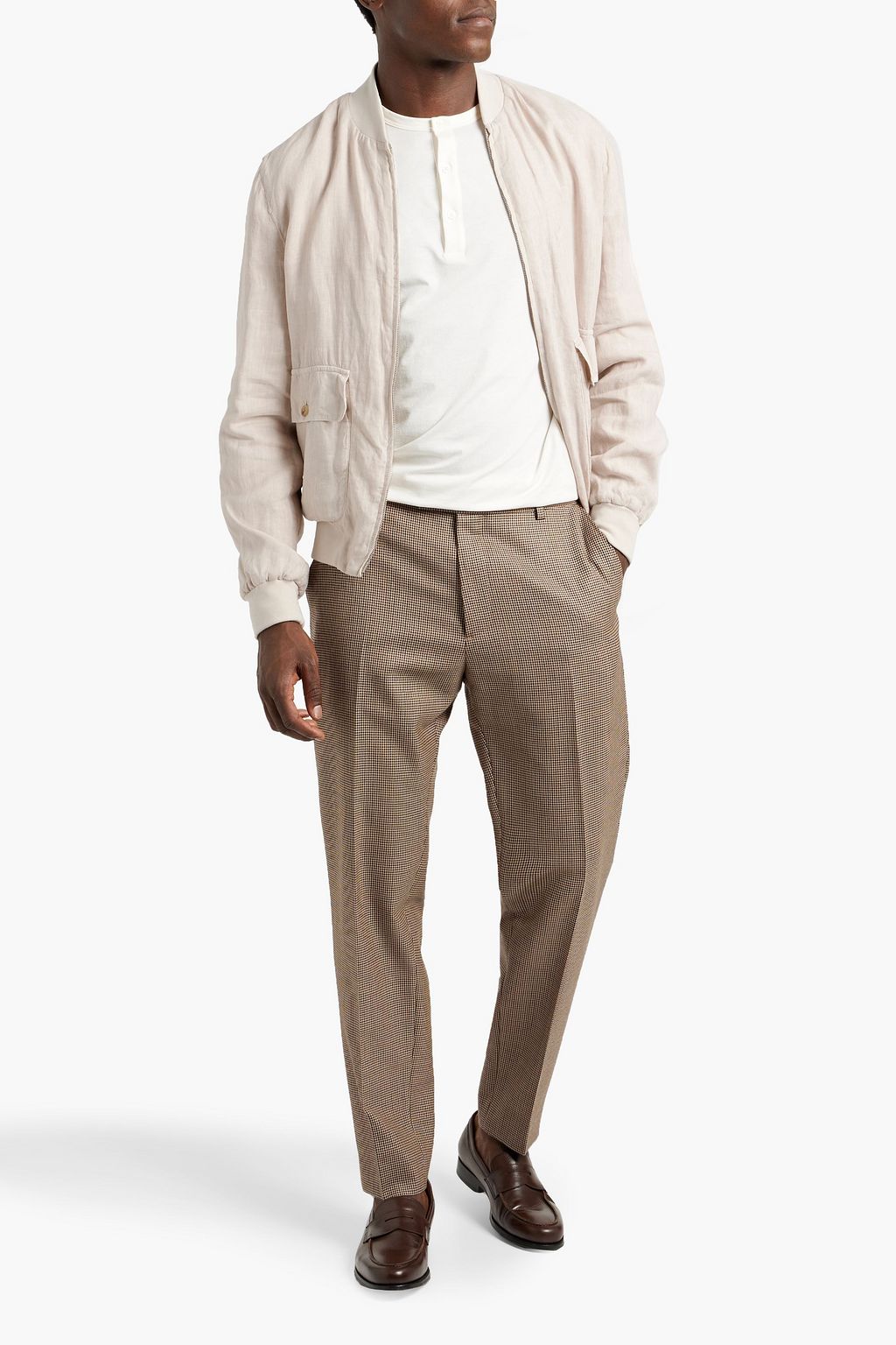 BOGLIOLI Linen bomber jacket