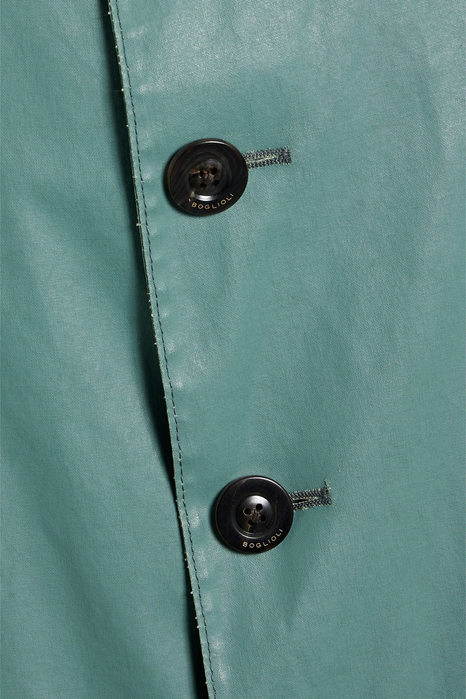 Boglioli Coated Wool-canvas Raincoat In Green