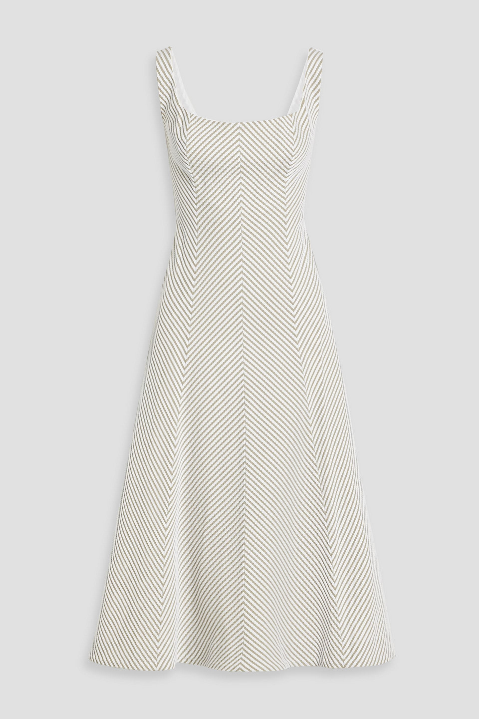Carolina Herrera Embroidered Cotton Midi Dress In White