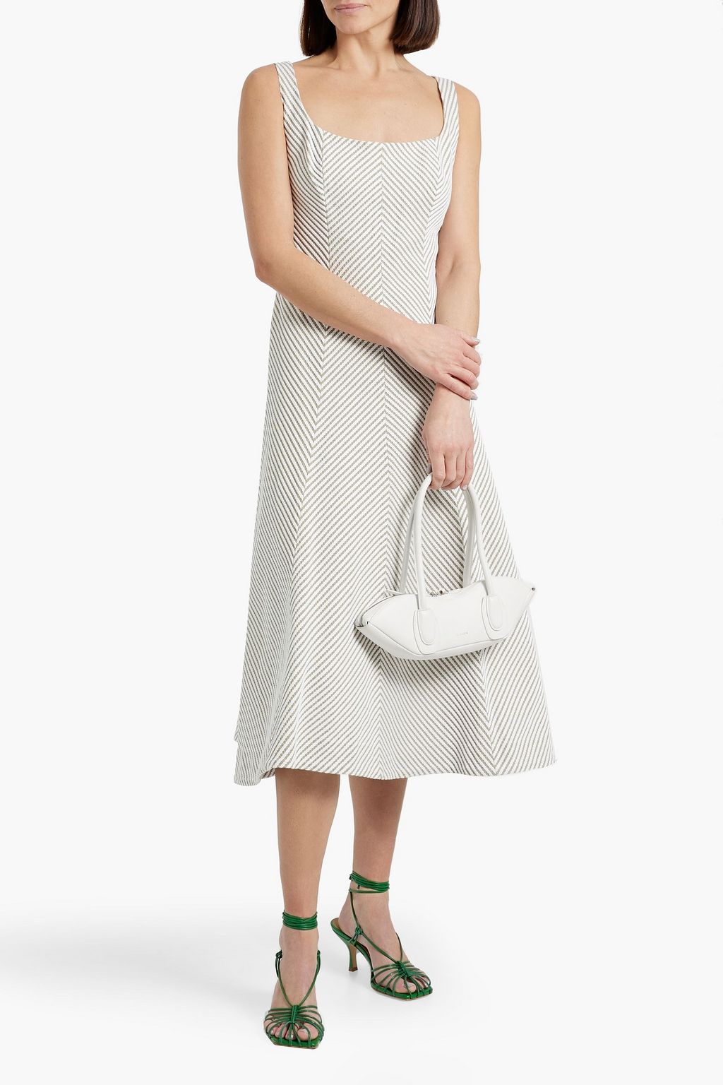 CAROLINA HERRERA Embroidered cotton midi dress